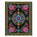 Vivid Magenta Teal Floral Mandala Rug