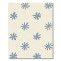 Pale Blue Starburst Flower Repeating Pattern Rug
