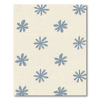 Pale Blue Starburst Flower Repeating Pattern Rug