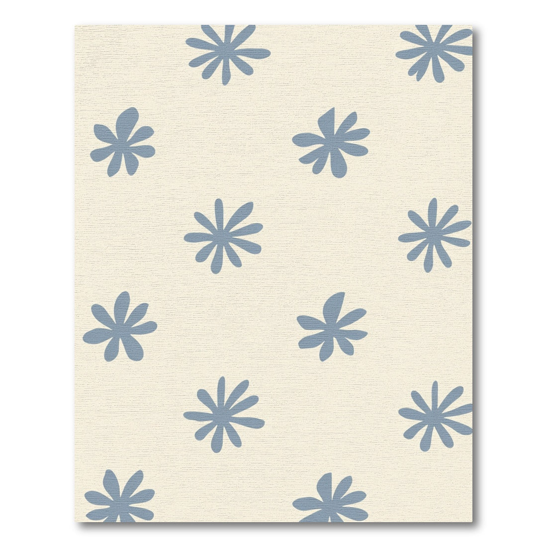 Pale Blue Starburst Flower Repeating Pattern Rug
