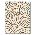 Cream Brown Abstract Swirl Flow Rug