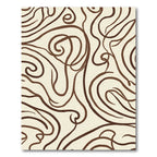 Cream Brown Abstract Swirl Flow Rug