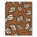 Chocolate Brown Cream Abstract Leaf Swirl Rug