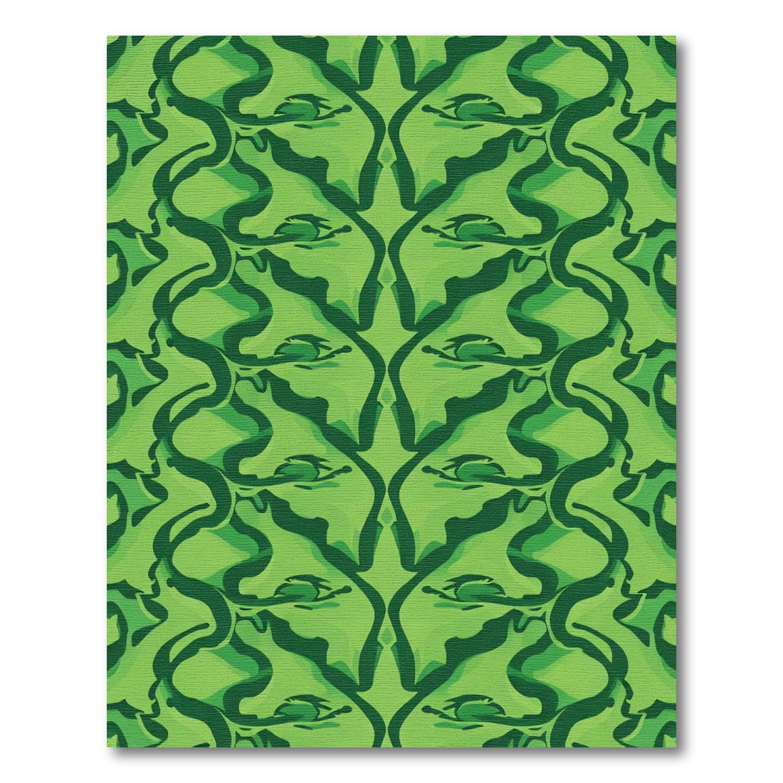 Emerald Green Abstract Swirl Reflection Rug