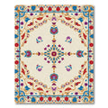 Vibrant Floral Medallion With Blue Border Rug