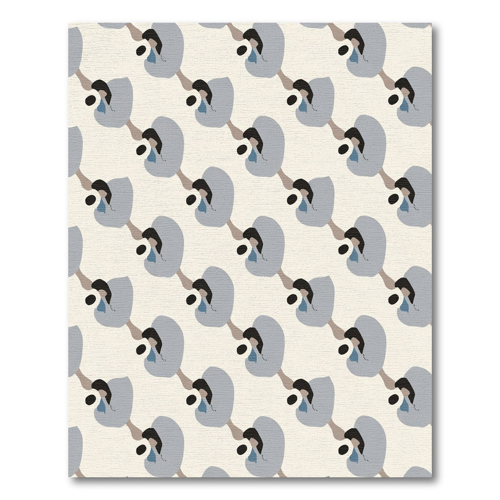 Gray Blue Abstract Organic Form Rug