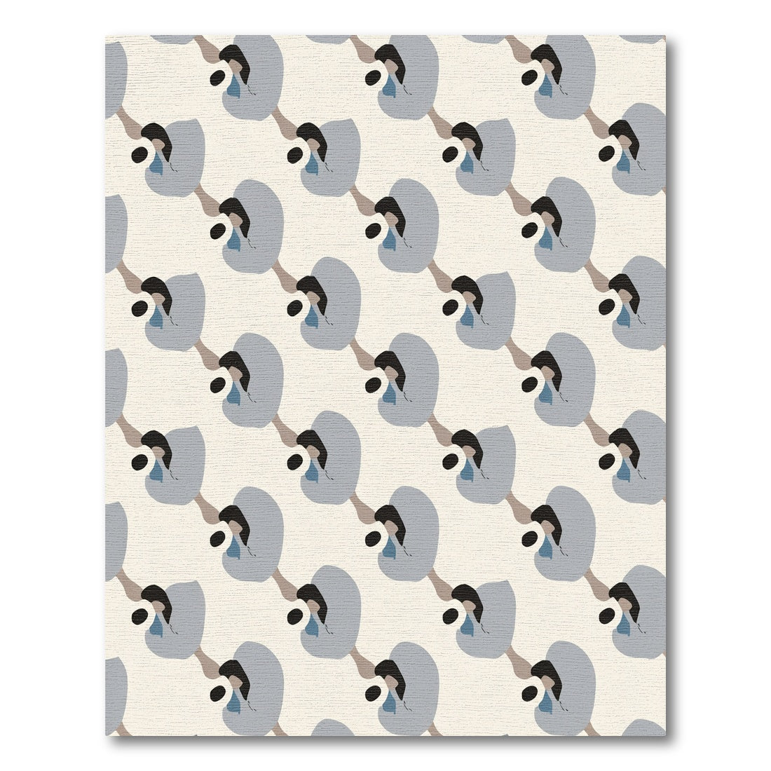 Gray Blue Abstract Organic Form Rug