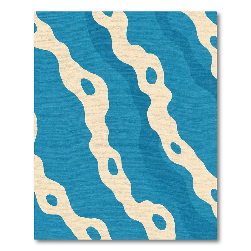Oceanic Blue Wave Organic Rug