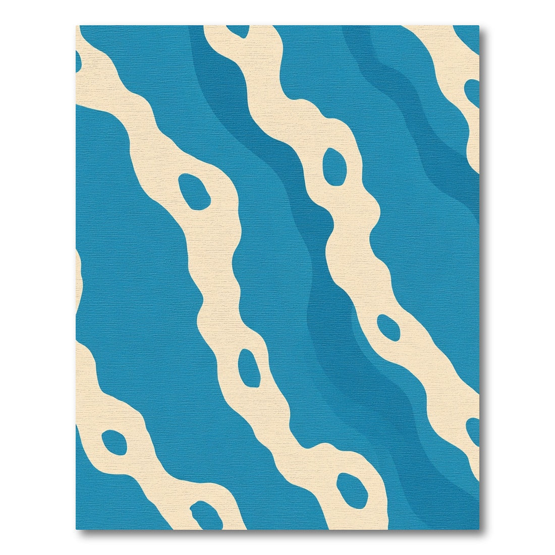 Oceanic Blue Wave Organic Rug