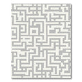 Gray Labyrinth Geometric Lines Rug