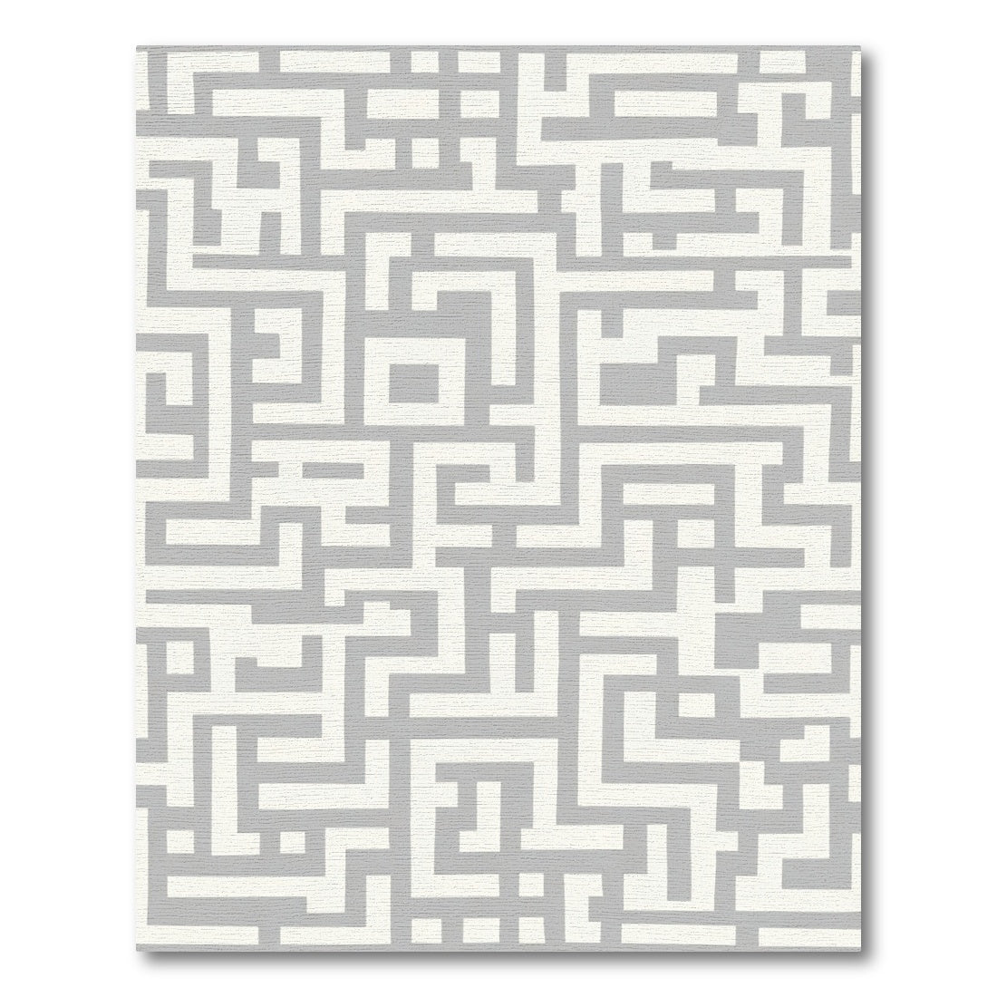 Gray Labyrinth Geometric Lines Rug