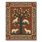 Tapestry Bear Tree Life Border Rug