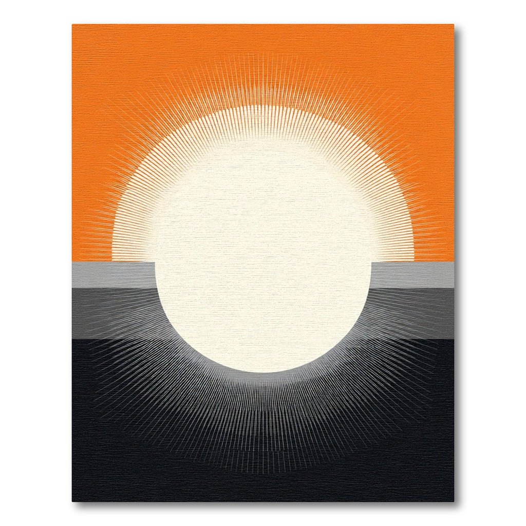 Orange Cream Sunburst Ray Rug