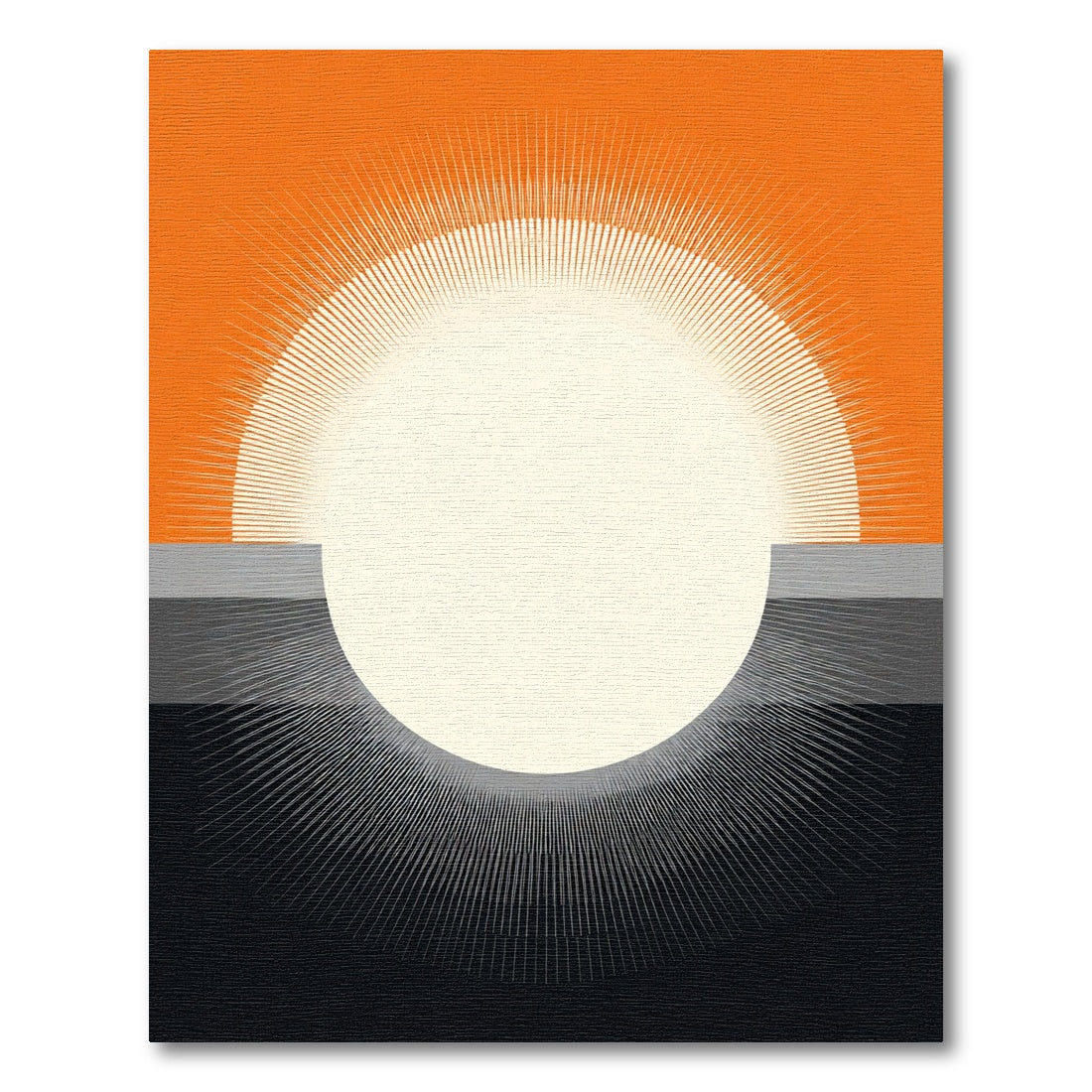 Orange Cream Sunburst Ray Rug