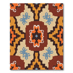 Bold Earthy Geometric Medallion Rug