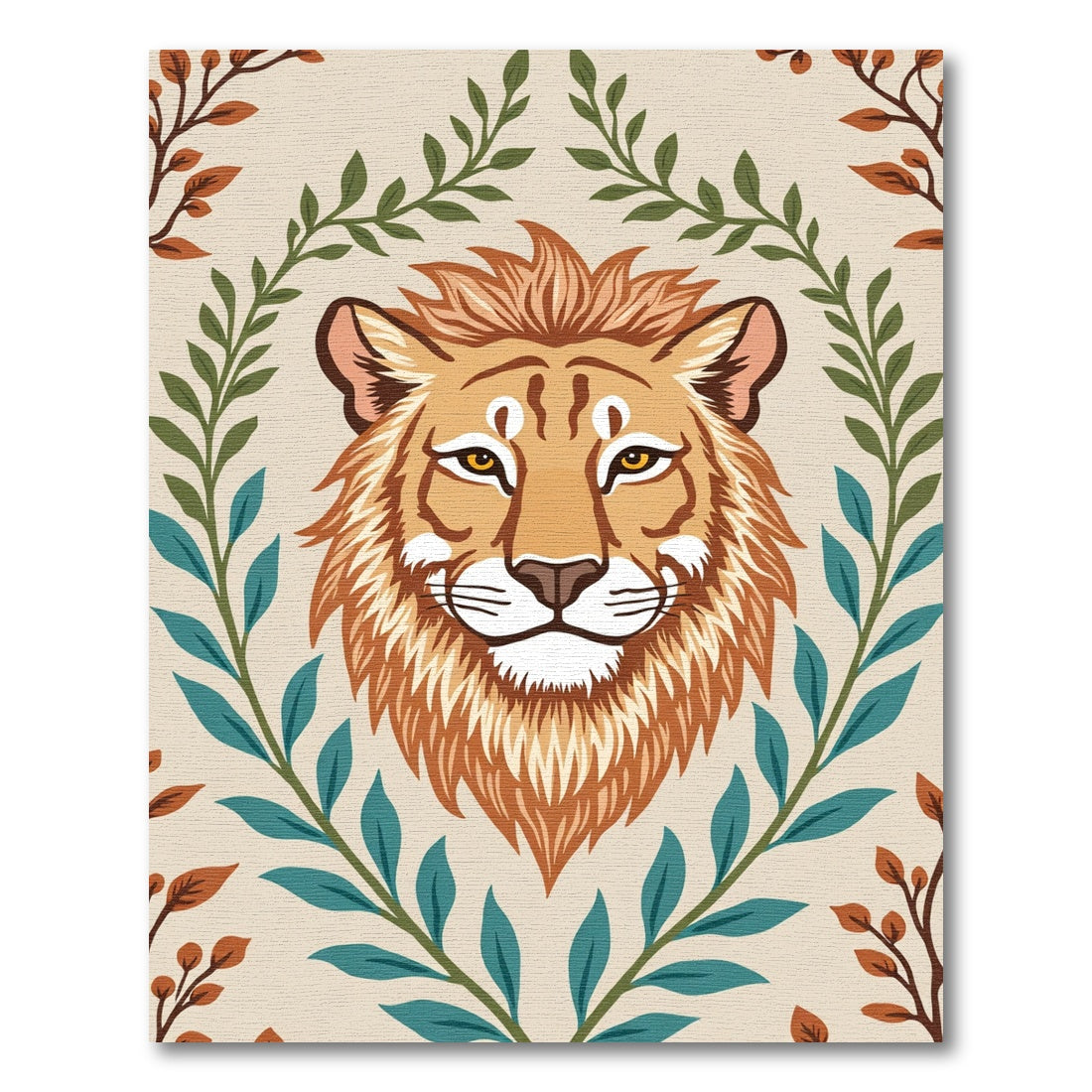 Golden Lion Laurel Wreath Rug