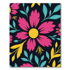 Hot Pink Yellow Blue Floral Explosion Rug