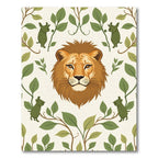 Golden Lion Greenery Creature Arrangement Rug