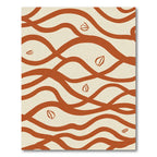 Burnt Orange Wavy Petal Overlay Rug