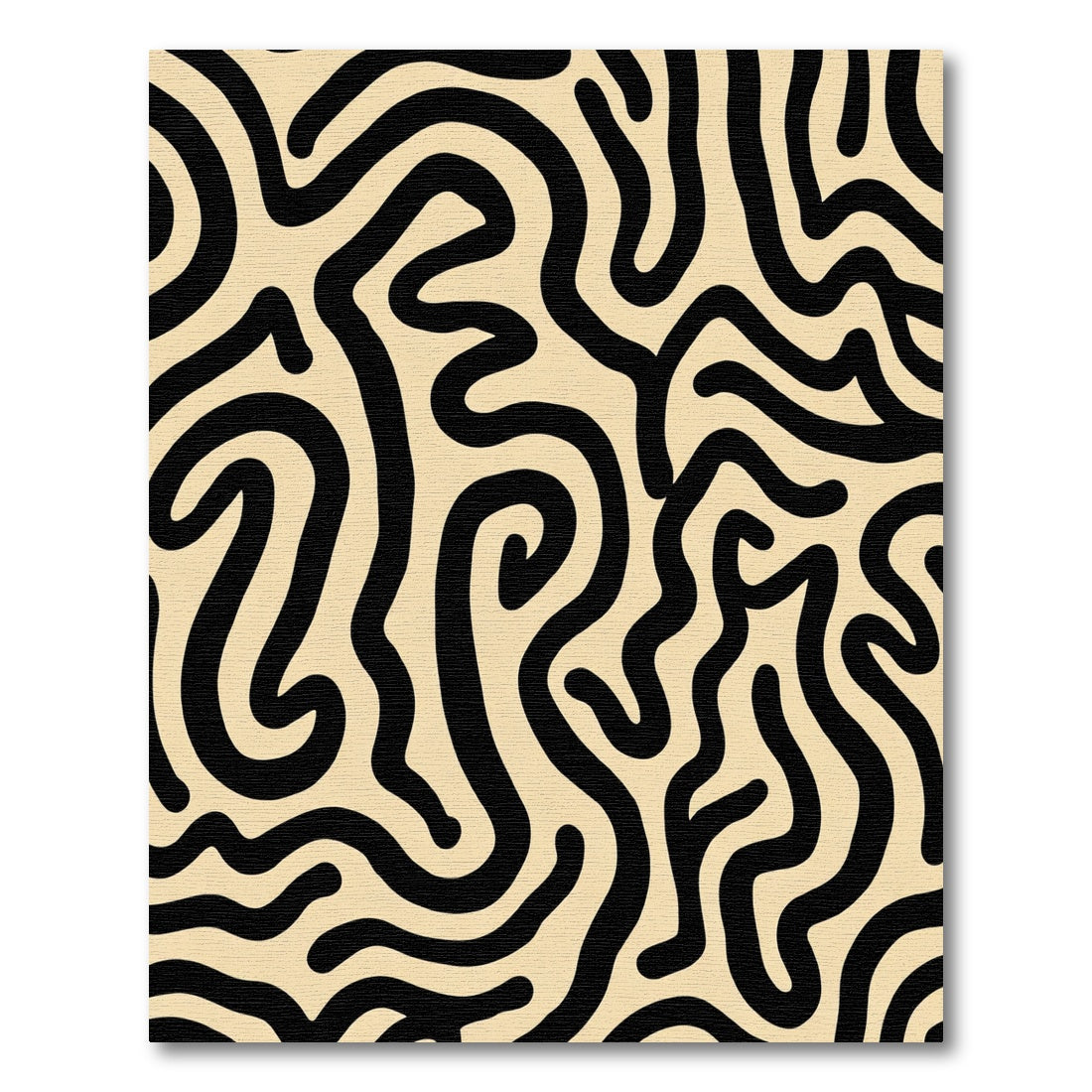 Bold Black Natural Curve Rug