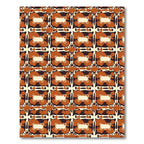 Terracotta Abstract Grid Medallion Rug