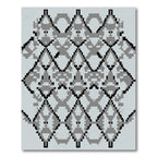 Monochromatic Geometric Diamond Pixel Rug