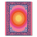 Pink Sunset Concentric Circles Border Rug