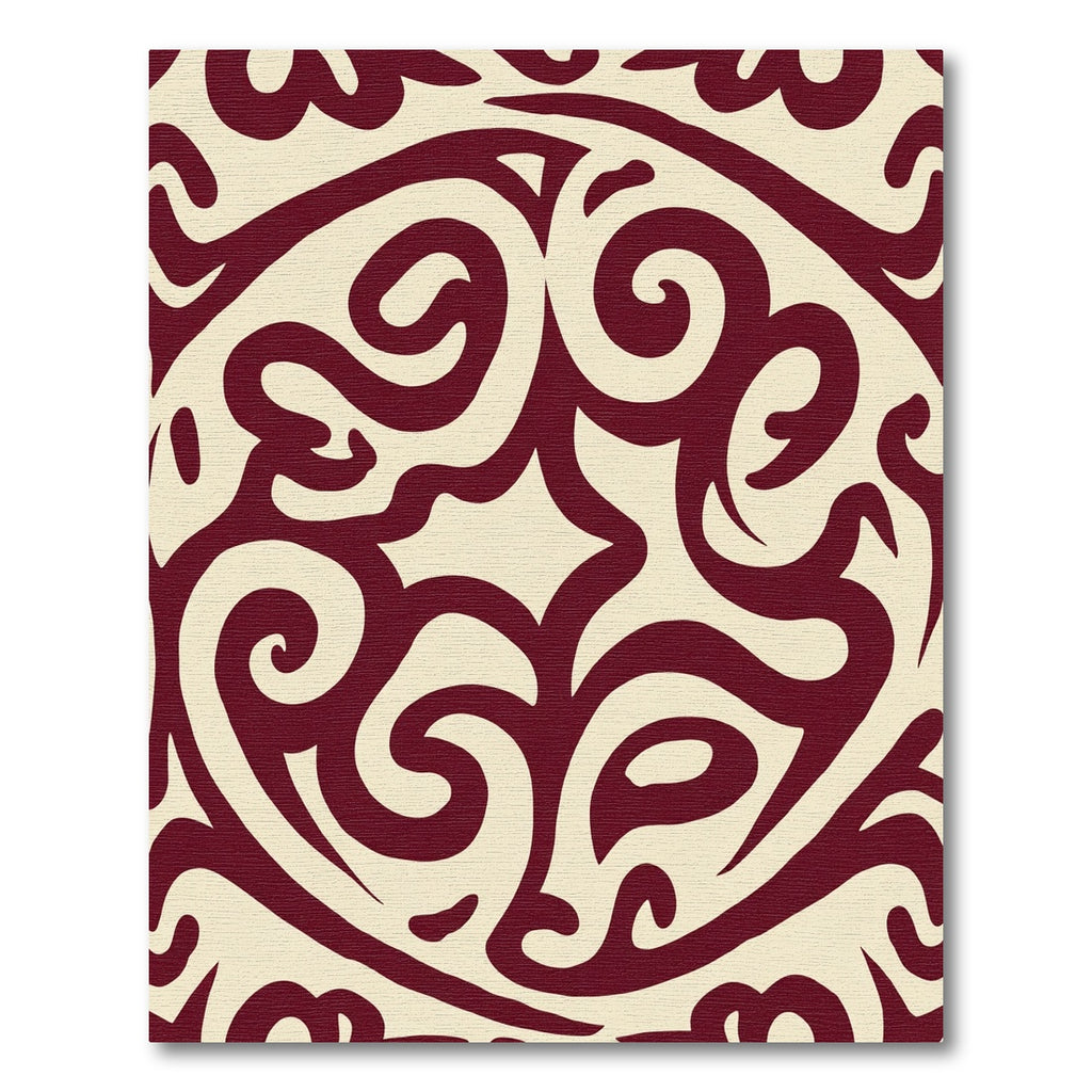 Crimson Swirl Cream Elegant Ornament Rug
