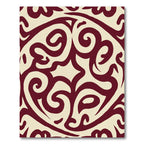 Crimson Swirl Cream Elegant Ornament Rug