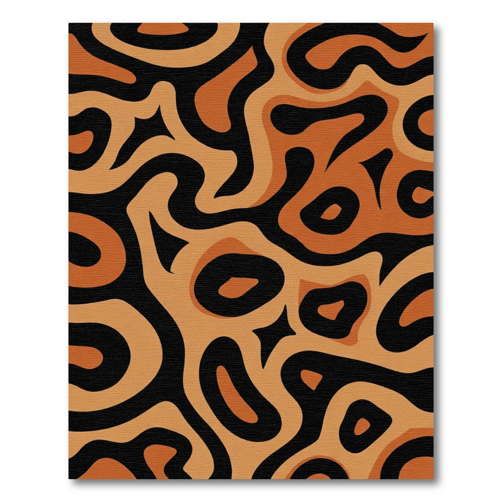 Abstract Organic Terracotta Swirls Rug