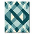 Teal Beige Geometric Diamond Weave Rug