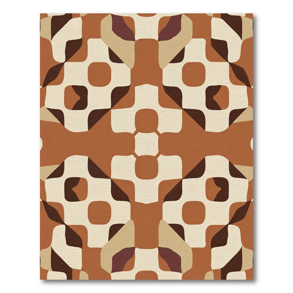 Earthy Tones Abstract Geometric Blend Rug