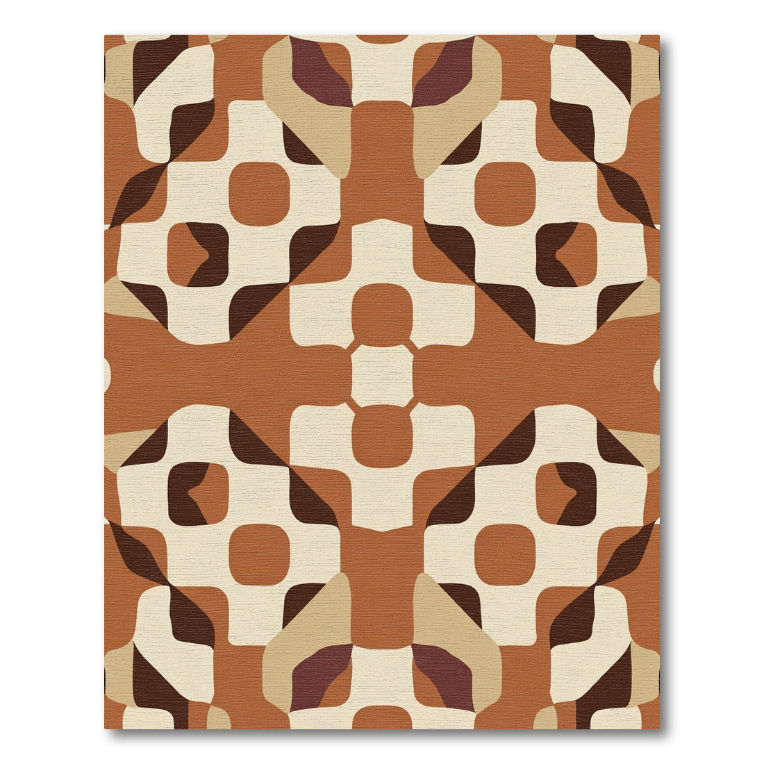 Earthy Tones Abstract Geometric Blend Rug