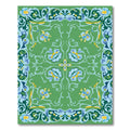 Vibrant Green Floral Scroll Rug