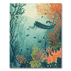 Underwater Coral Reef Marine Life Rug