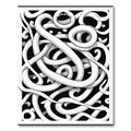 Dynamic White Abstract Intertwined Ribbons Rug