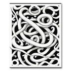 Dynamic White Abstract Intertwined Ribbons Rug