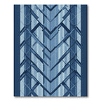 Geometric Blue Chevron Blocks Rug