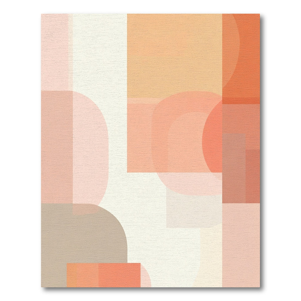 Abstract geometric peach terracotta blocks Rug