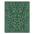 Earthy Green Floral Vine Art Nouveau Rug