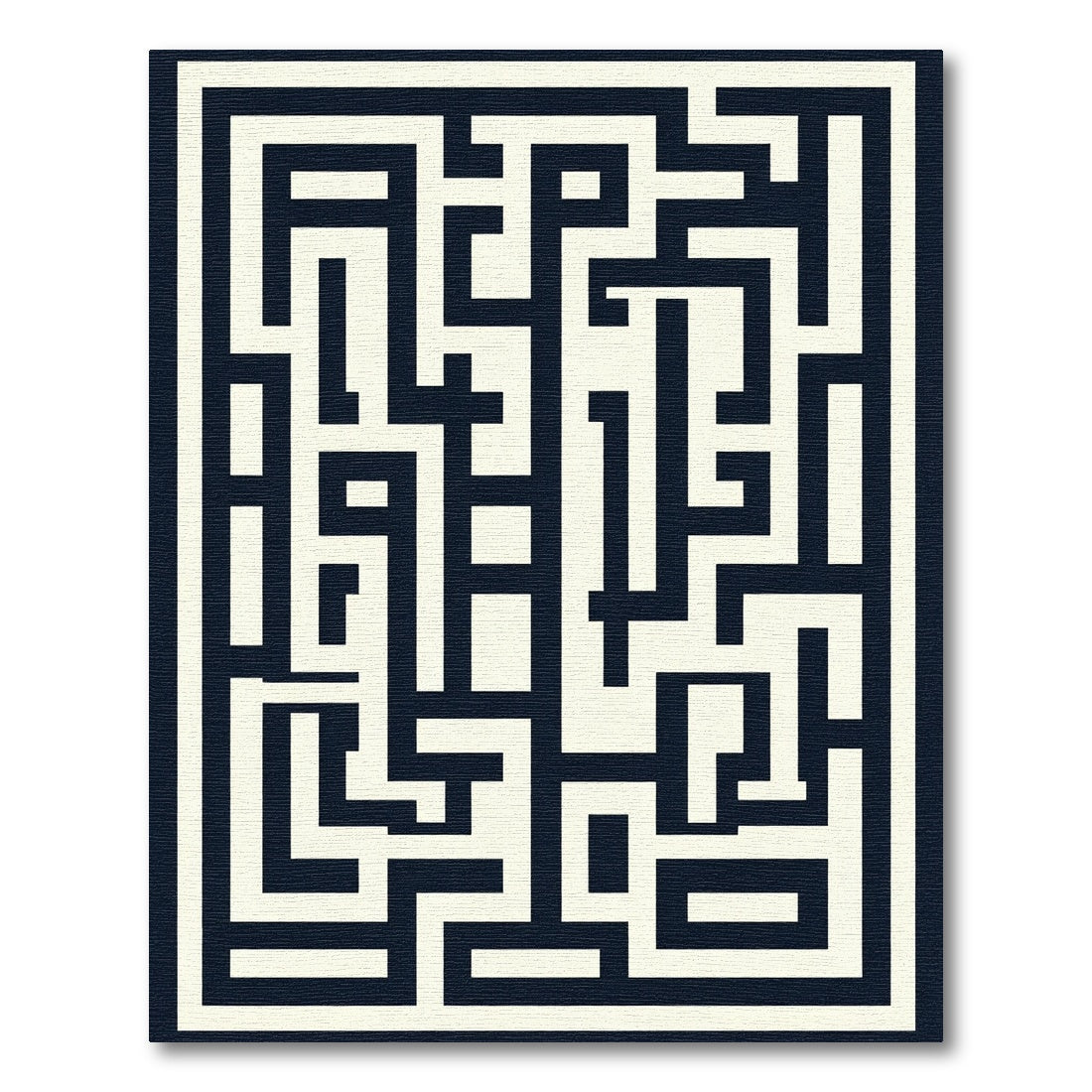 Navy Cream Maze Lines Rug