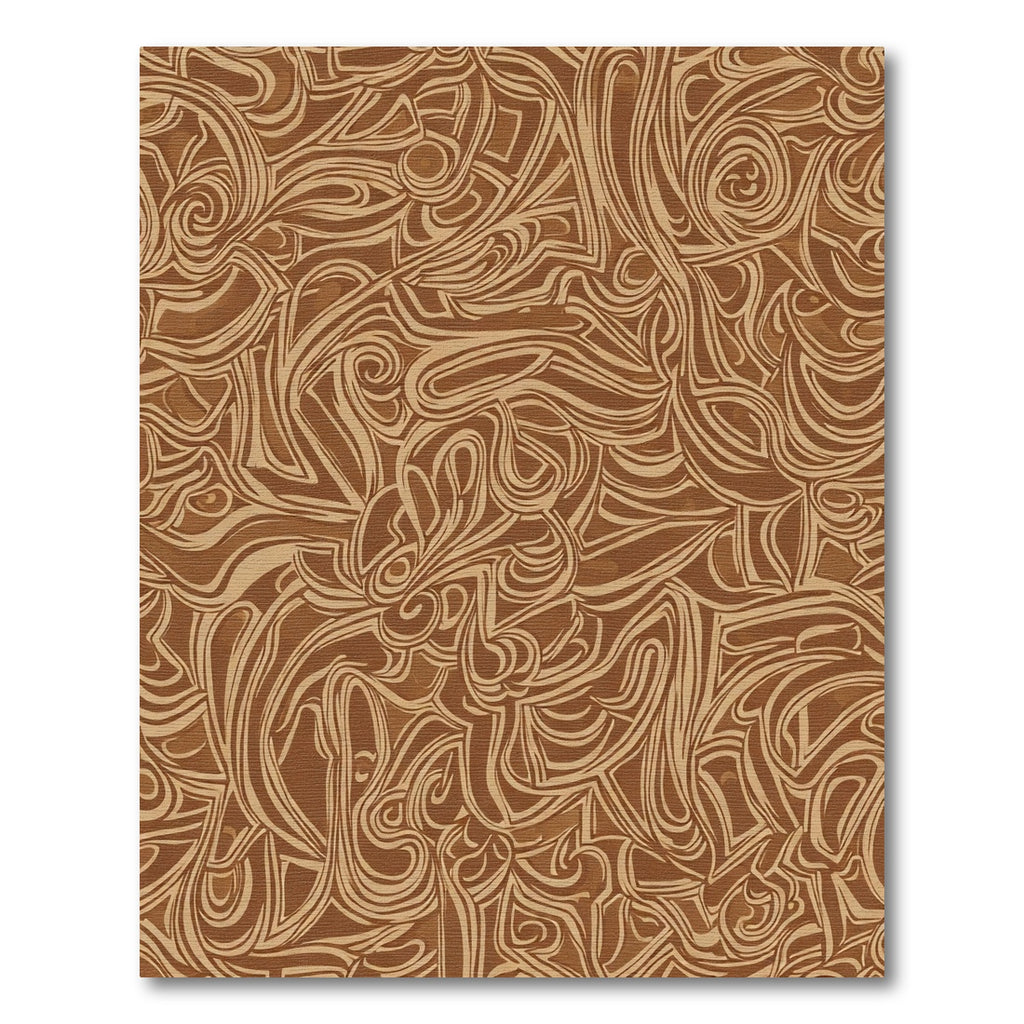 Rich Brown Swirling Organic Lines Rug