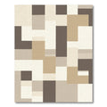 Neutral Geometric Abstract Blocks Rug