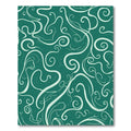 Teal White Swirl Flowing Vine Rug