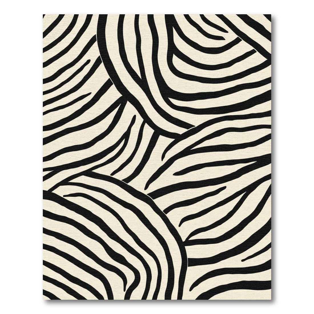 Bold Black Cream Zebra Stripe Rug