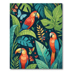 Tropical Parrot Butterflies Foliage Jungle Rug