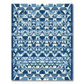 Indigo Geometric Triangle Stripe Rug
