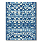 Indigo Geometric Triangle Stripe Rug