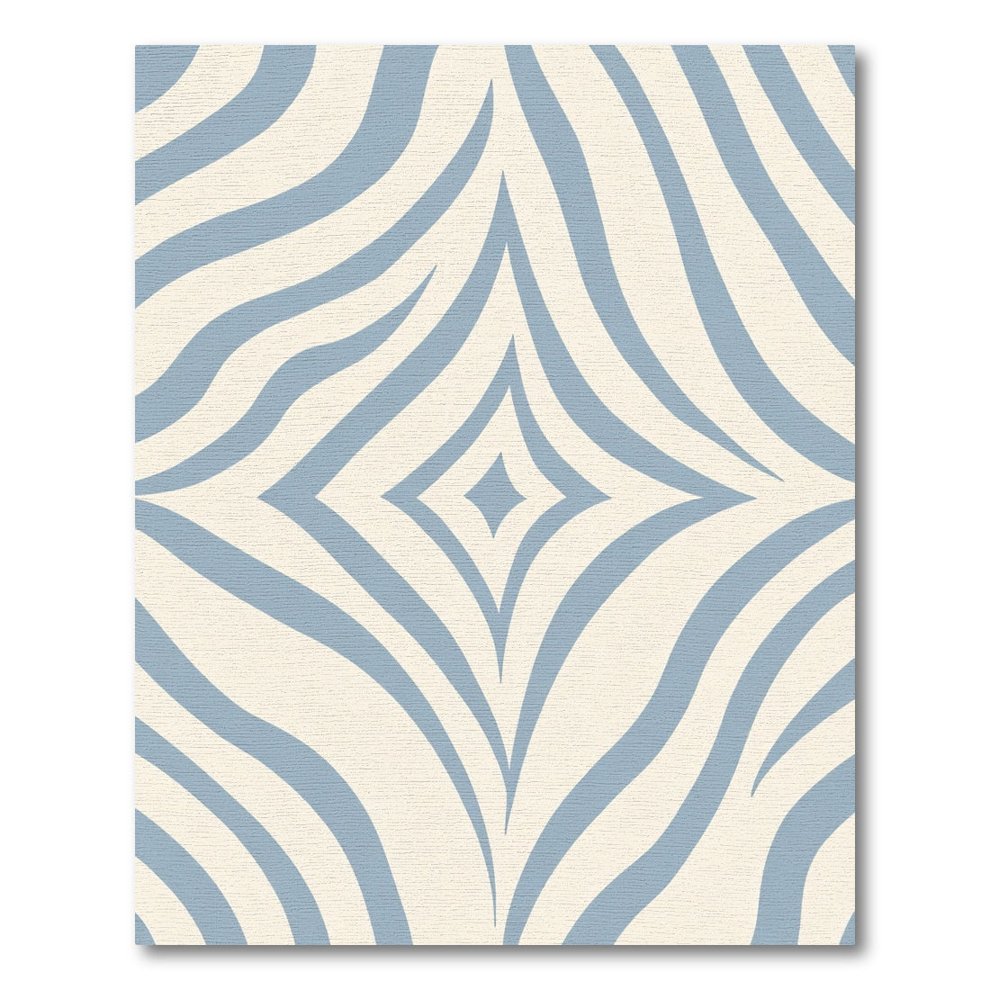 Pale Blue Wavy Diamond Abstract Rug