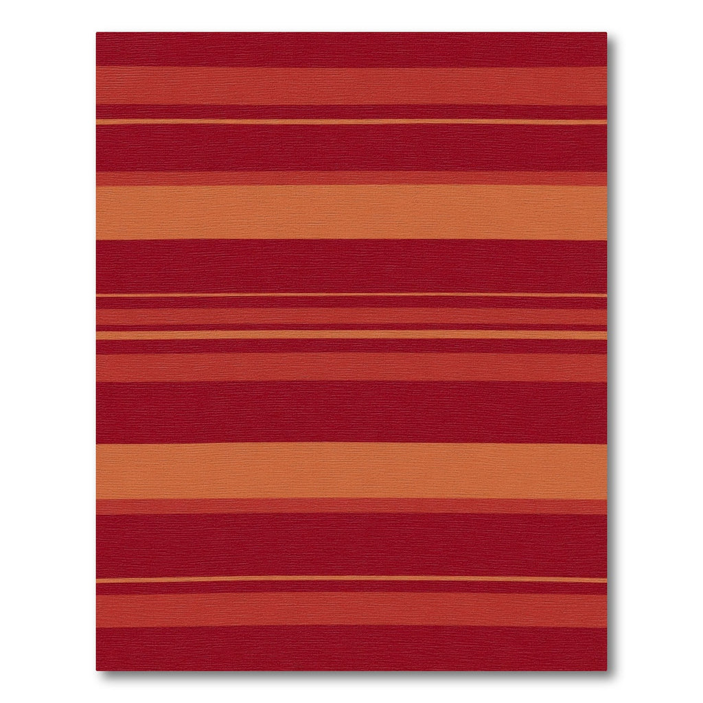 Crimson Orange Alternating Stripe Rug